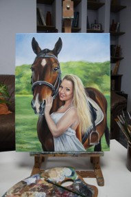 Ló lánnyal festmény